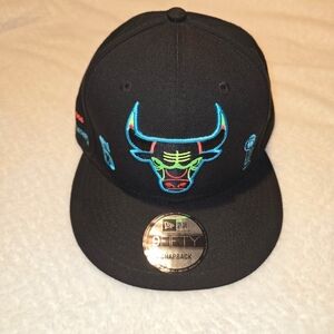 Black Snapback Cap with Colorful Bull Logo